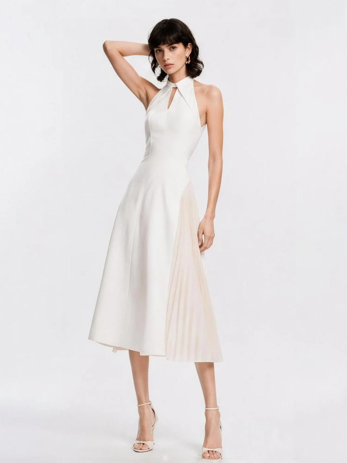 Persephone Pleated Sleeveless Midi Dress
