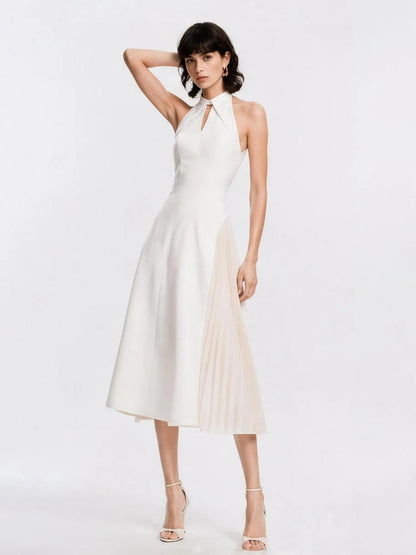 Persephone Pleated Sleeveless Midi Dress
