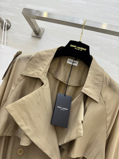 YSL 25 Windbreaker Jacket Beige Tencel