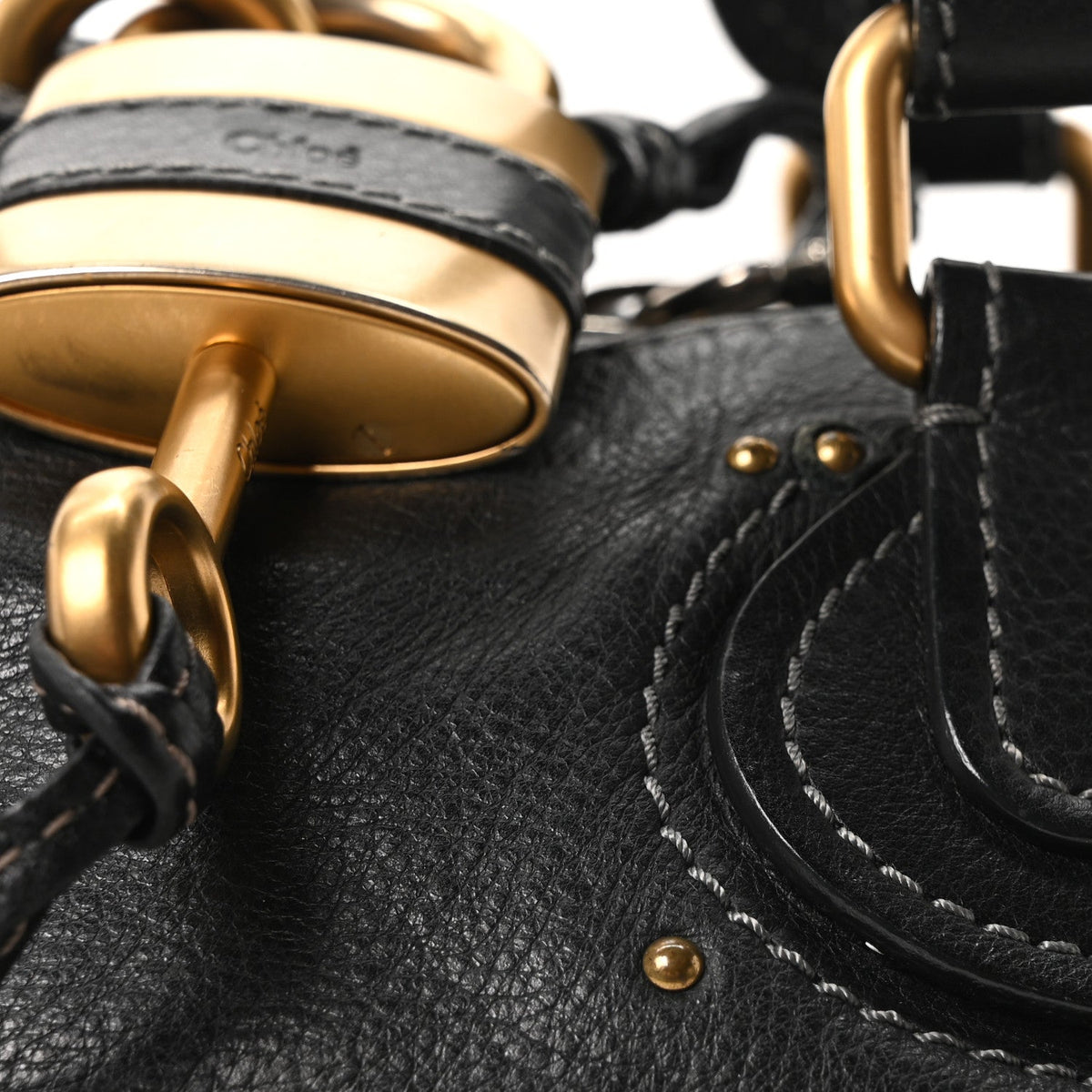 Calfskin Medium Paddington Satchel Black