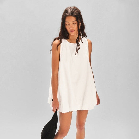 Sleeveless Hollow Lace Up Skirt