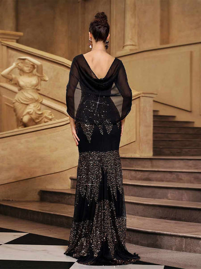 Jadzia V-neck Sequin Maxi Dress