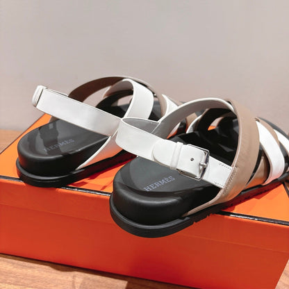 HM 25 Heracles Sandal White Nude Calfskin