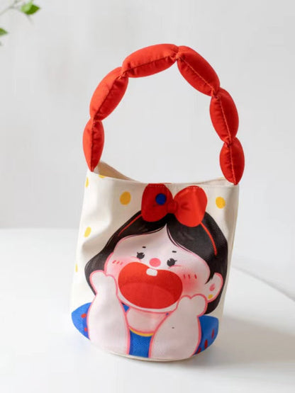 Cartoon Baby Face Niche Holding Bucket Bag