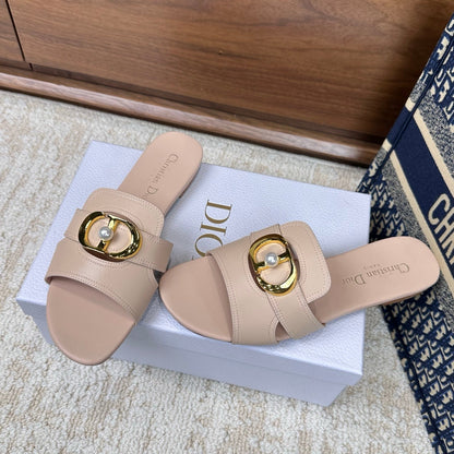 CD Montaigne Sandals Light Pink in Calfskin 598172