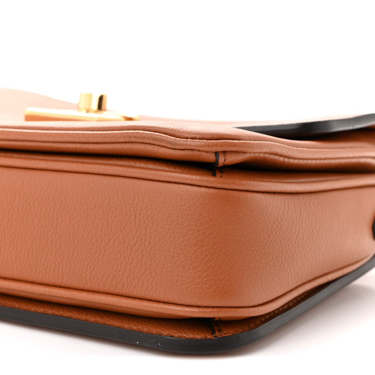 Grained Calfskin Lockme Oxford Cognac
