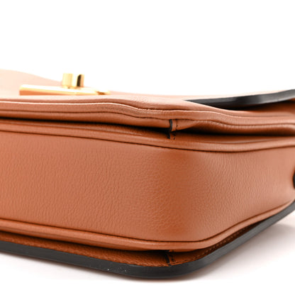 Grained Calfskin Lockme Oxford Cognac