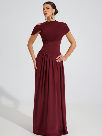 Avery One-Shoulder Draped Maxi Dress