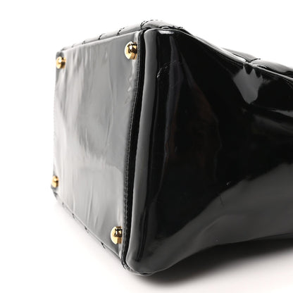 Patent Quilted Petit Timeless Tote PTT Black