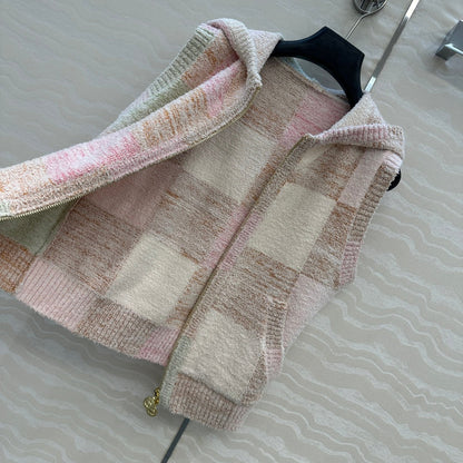 CC Hooded Vest Light Color Polyester Acrylic Fibers Wool