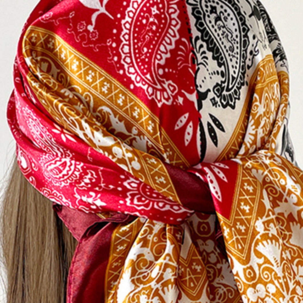Scarvii - 24" Summer Classic Paisley Print Square Scarf