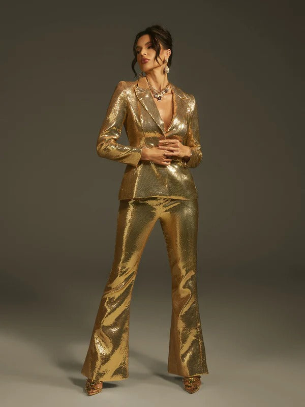 Larna Long Sleeve Sequin Blazer Set