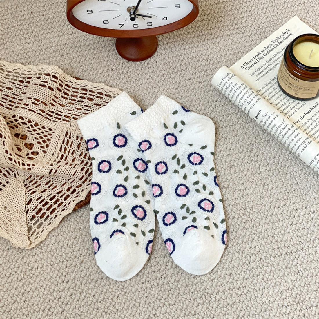 Rufia - Floral Pattern Low-Cut Socks