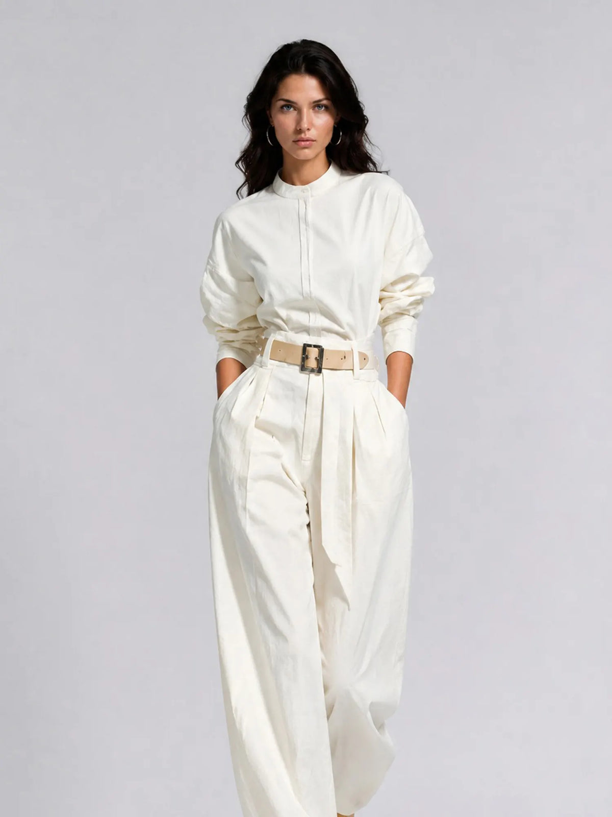 Brooklyn Simple Style Loose Long-sleeved Two Piece Set