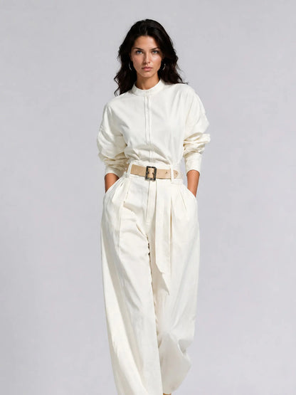 Brooklyn Simple Style Loose Long-sleeved Two Piece Set