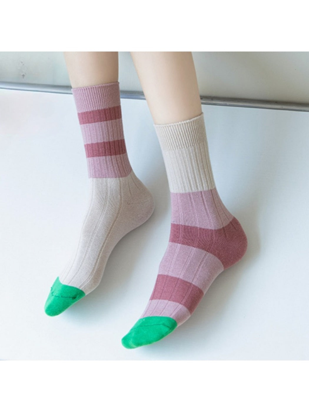 Rufia - Retro Stripe Crew Socks - Breathable &amp; Stylish