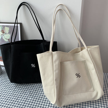 Simple Symbol Print Canvas Bag