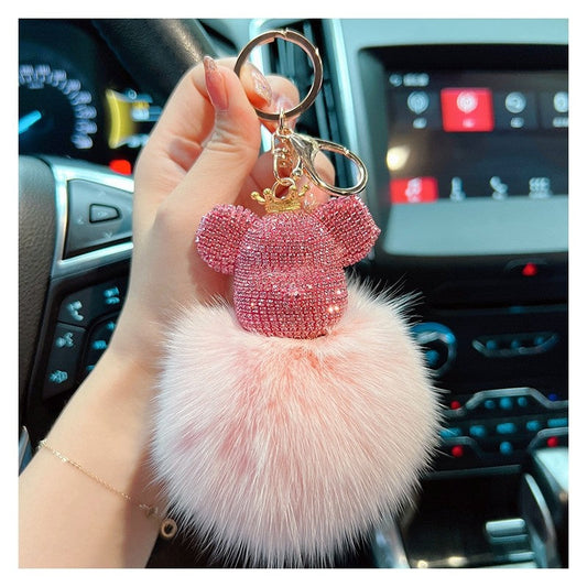 Diamond Bear Fur Keychain