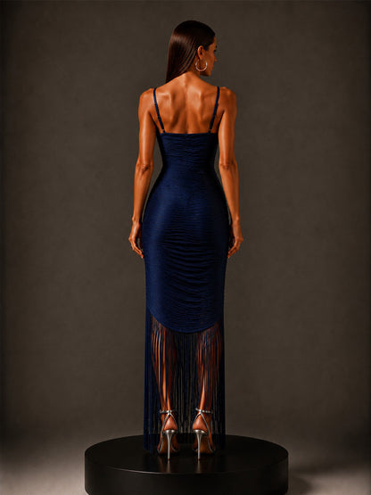 Penelope Strappy Tassel Bandage Midi Dress