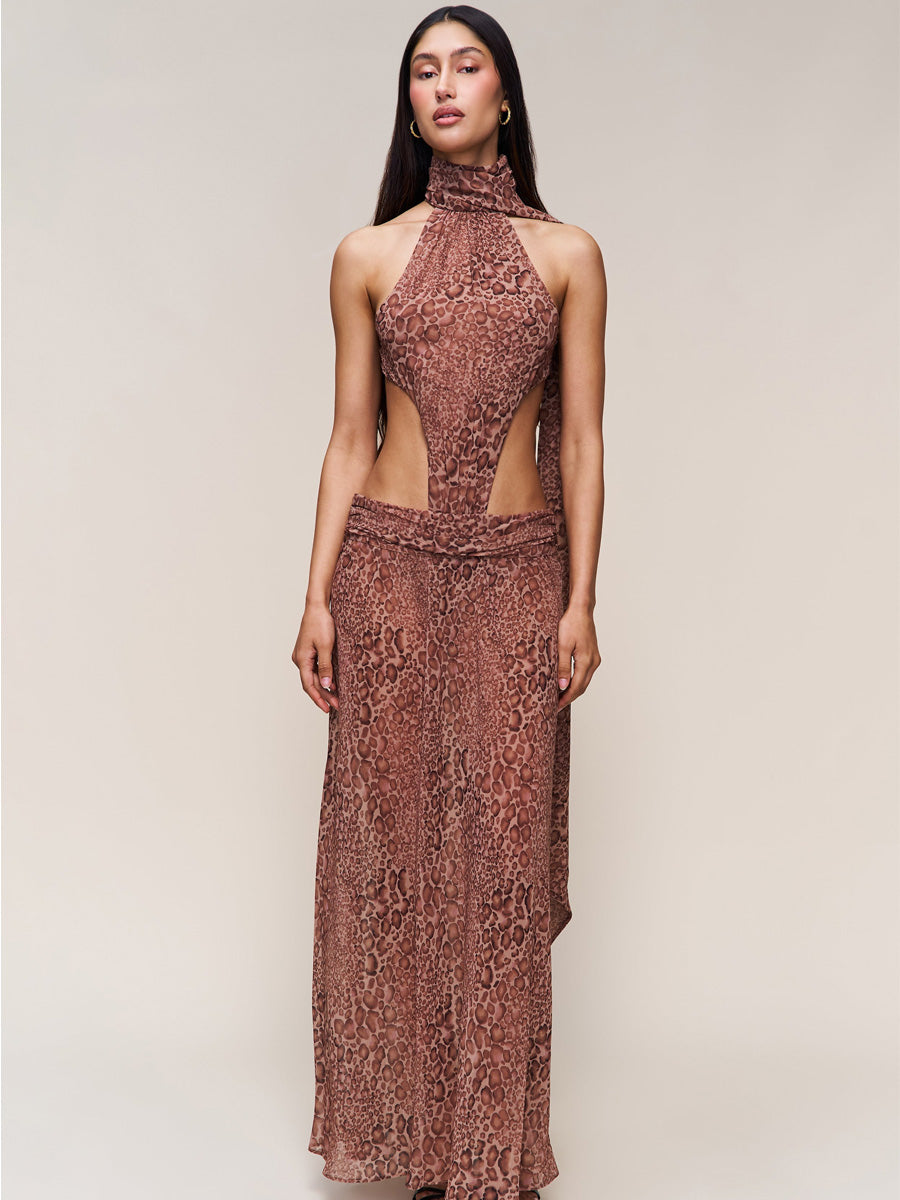 Leilani Serpentine Mesh Maxi Dress