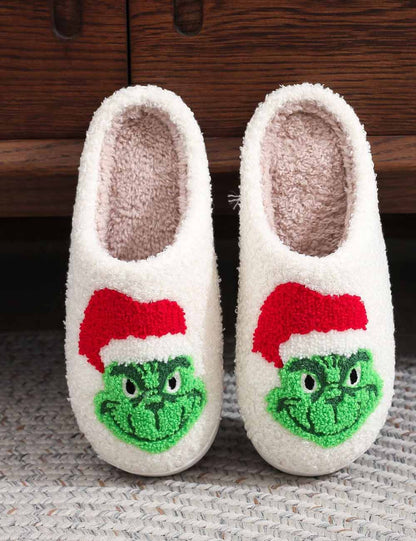 Christmas Grinch Plush Warm Indoor Slippers