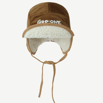 Winter Letter Embroidered Corduroy Trapper Hat