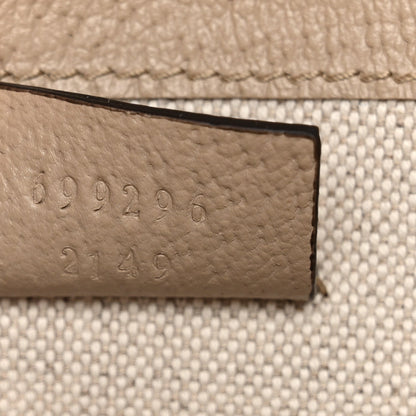 GG Supreme Monogram Textured Dollar Calfskin Mini Horsebit 1955 Shoulder Bag Beige Mystic White Oatmeal