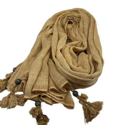 Scarvii - Large Color-Block Scarf With Fringe