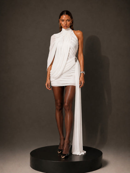 Cassandra One-Shoulder Ruched Bodycon Mini Dress