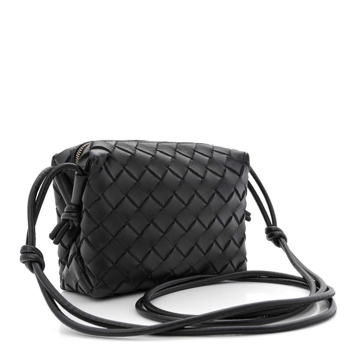 Nappa Intrecciato Mini Loop Camera Bag Black