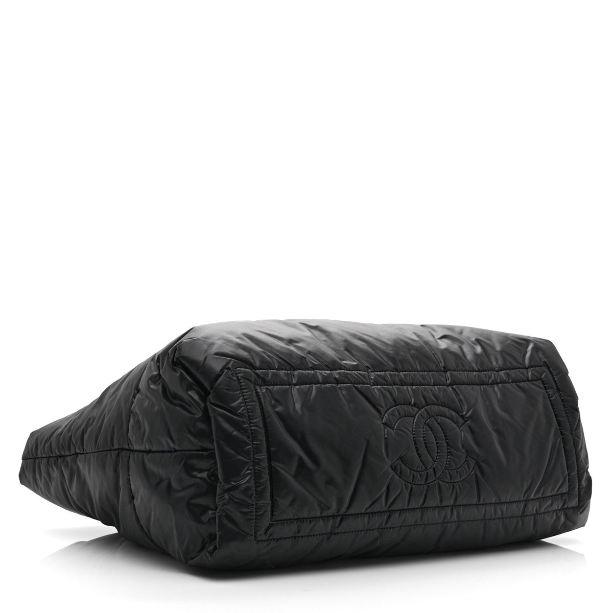 Nylon Quilted Large Coco Cocoon Reversible Tote Black