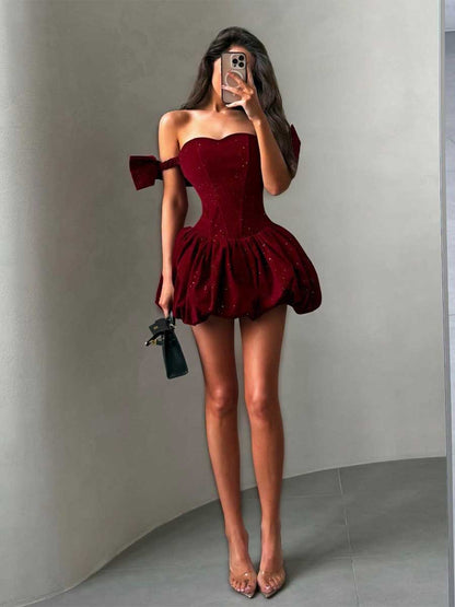 Ariadne Strapless Puffy Mini Dress