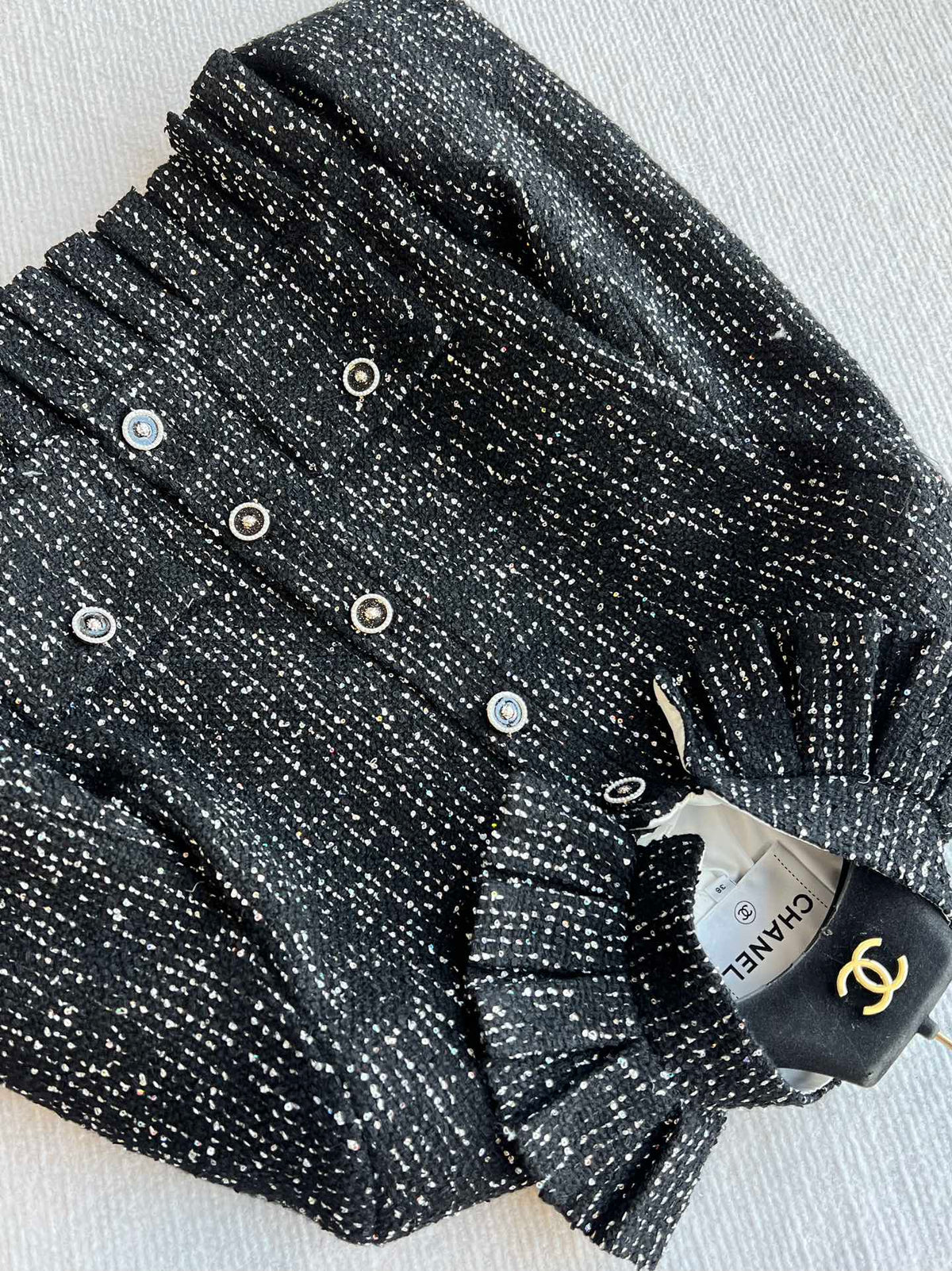 CC 25 Sequined Jacket In Black Tweed 277169