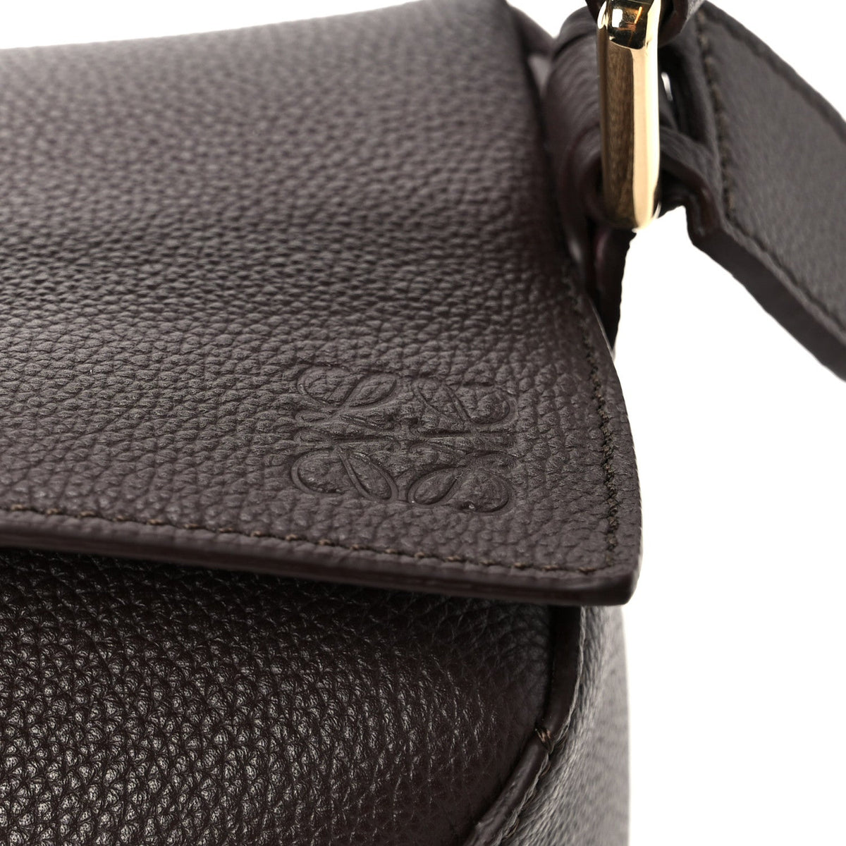 Soft Grained Calfskin Small Puzzle Edge Bag Dark Chestnut