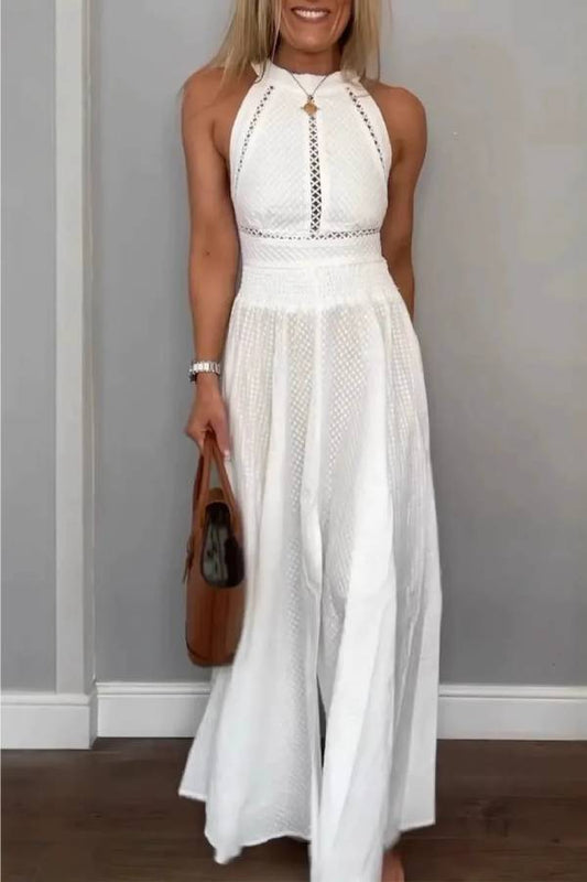 Sleeveless Lace-up Maxi Dress Backless Dress