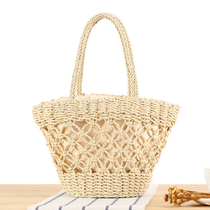 Crochet Market Bag Hollow Silk Scarf Bag
