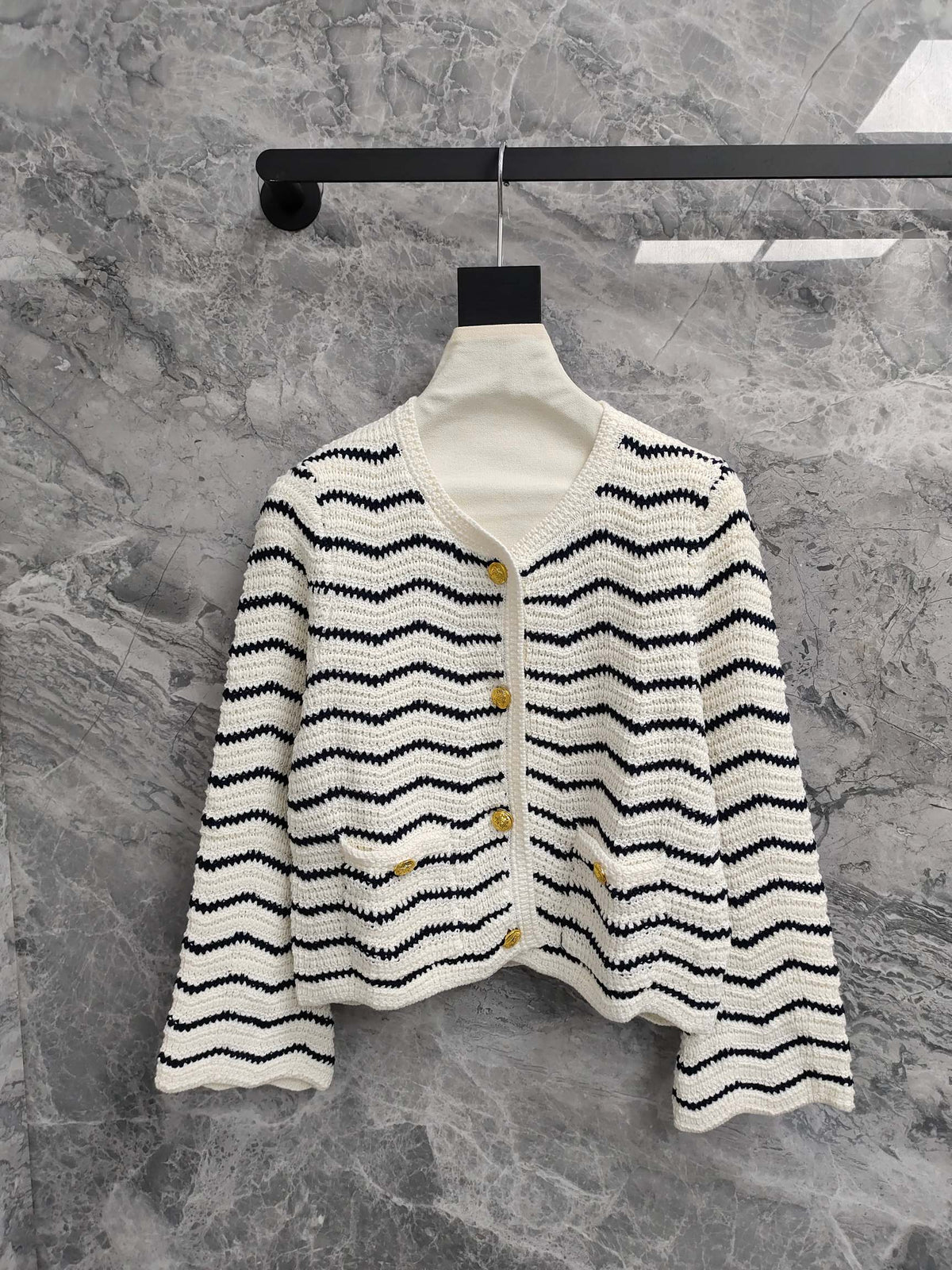 Celine 25 Striped Suit White Black Wool Polyester 278762