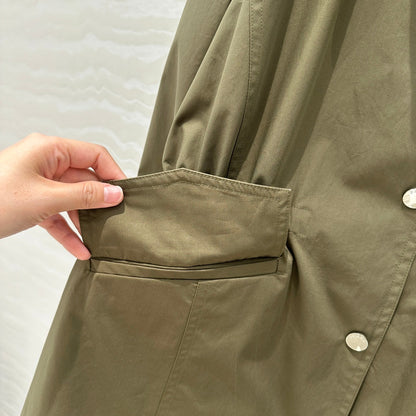 Prada 25 Windbreaker Coat Khaki Green Cotton