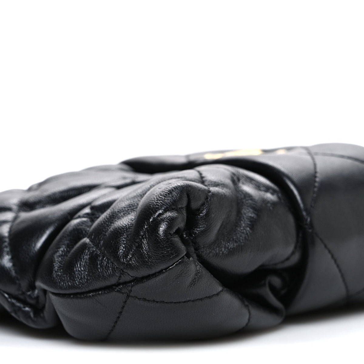 Lambskin Quilted Mini Bow Bag Black