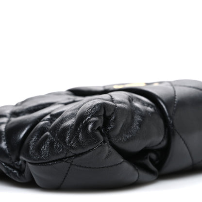 Lambskin Quilted Mini Bow Bag Black