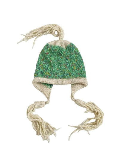 Haila - Winter Knitted Beanie with Tassels &amp; Colorful Speckled Patterns