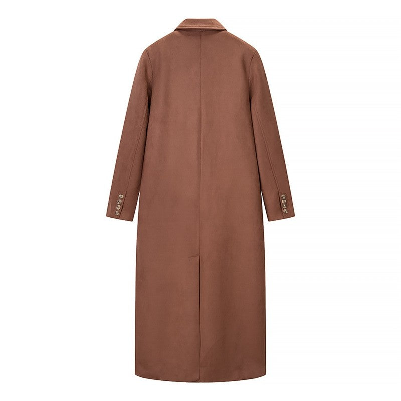 Long Plush Texture Trench Coat