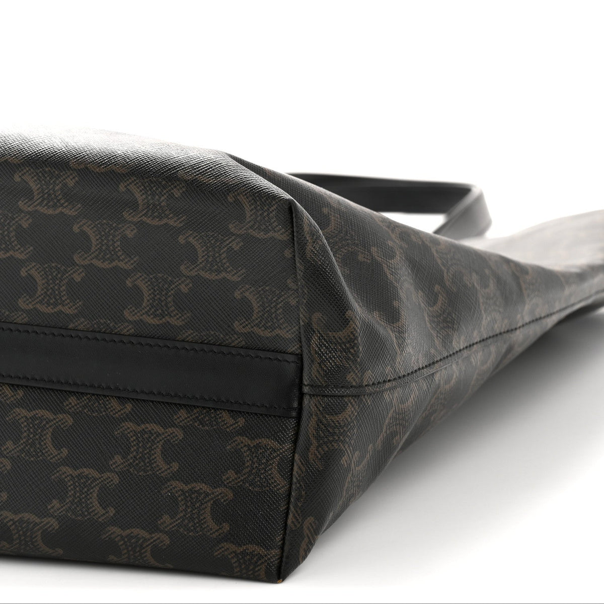 Triomphe Canvas Calfskin Wave Print Museum Bag Black