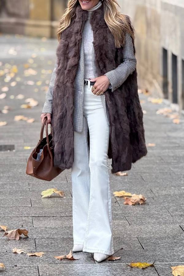3\/4 Chocolate Fur Vest