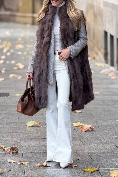 3\/4 Chocolate Fur Vest