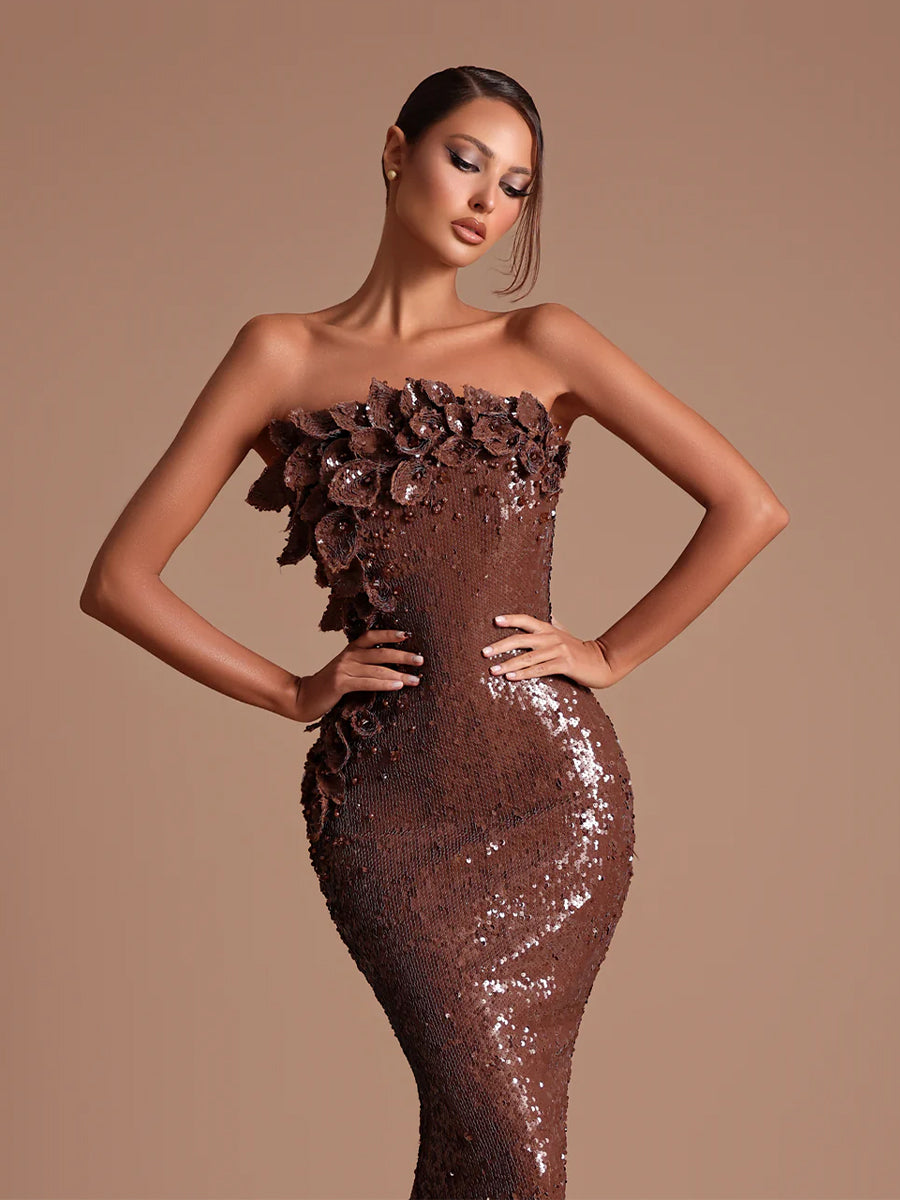 Miranda Maxi Dress In Brown