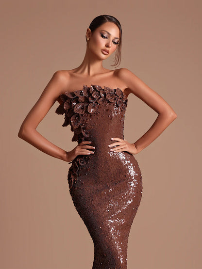 Miranda Maxi Dress In Brown