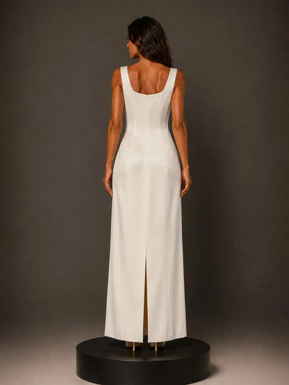 Eloisa Maxi Dress with Embroidered Large Floral Panels