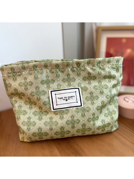 Cosbai - Tote Makeup Bag with Green Floral Patterns
