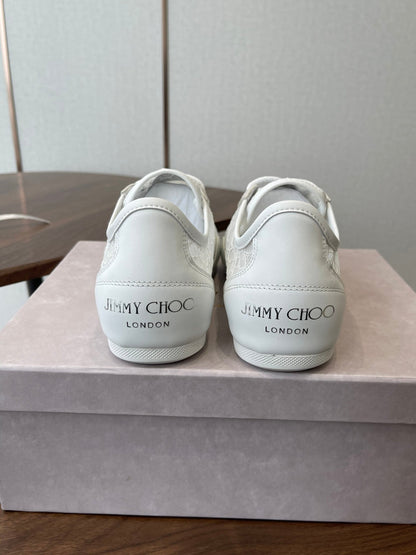 Jimmy Choo Sunny F Sneaker White Lace Leather